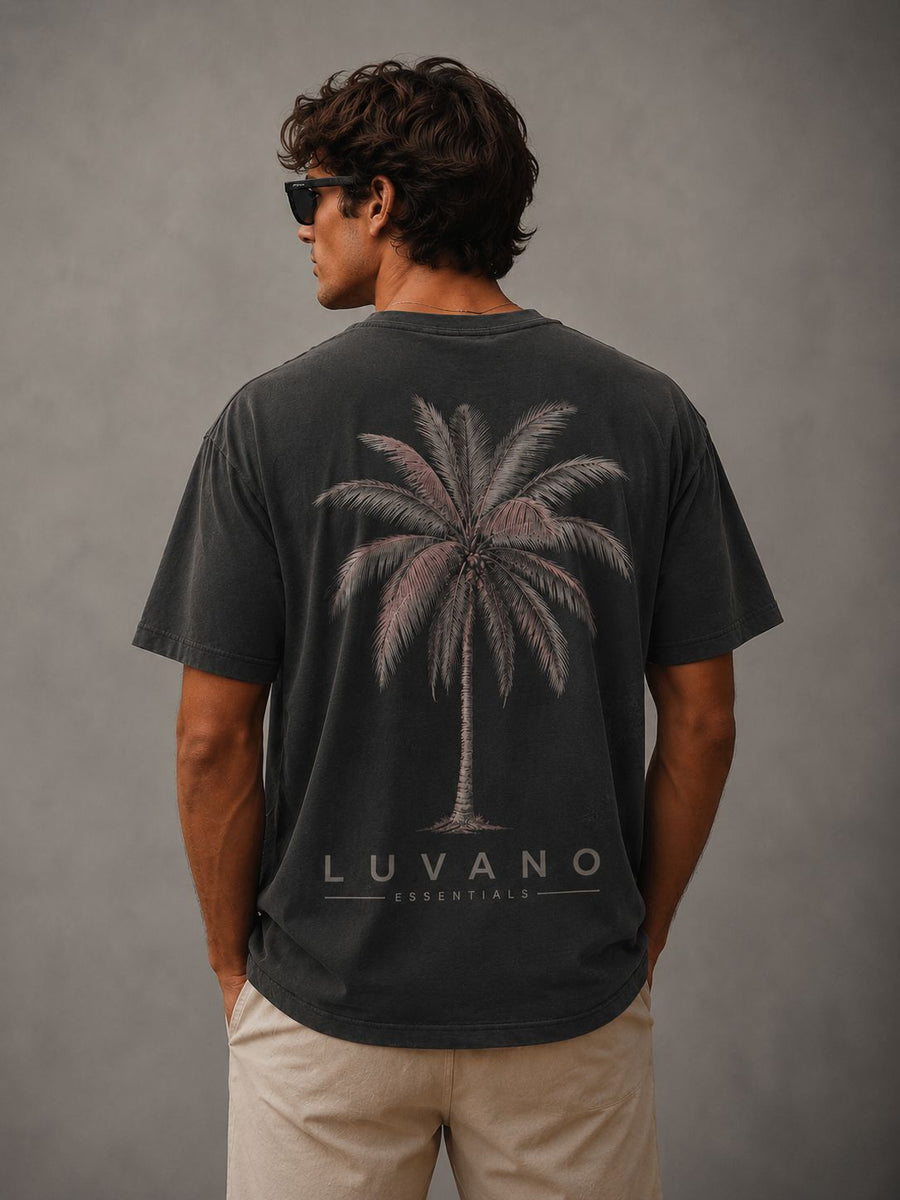 LUVANO OVERSIZED PALM ESSENTIALS TEE