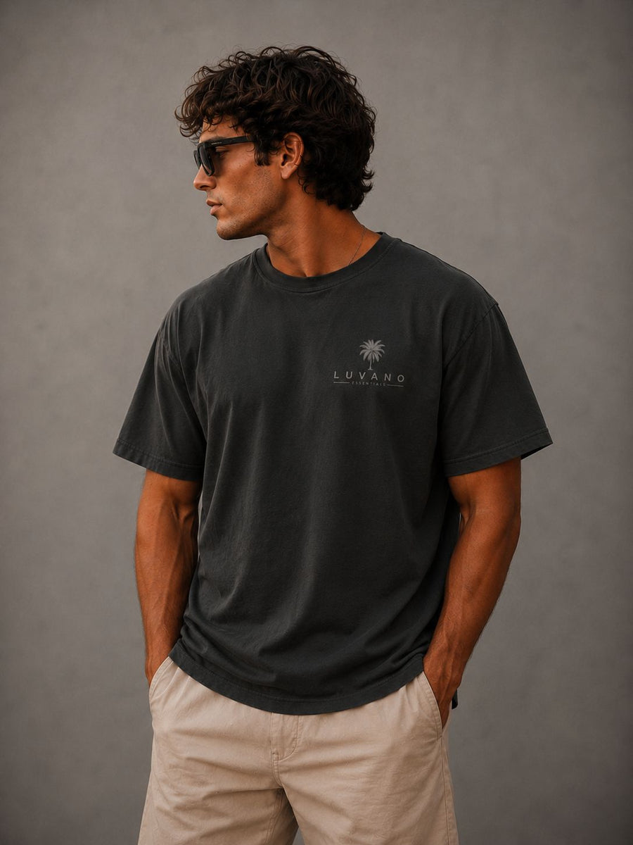 LUVANO OVERSIZED PALM ESSENTIALS TEE