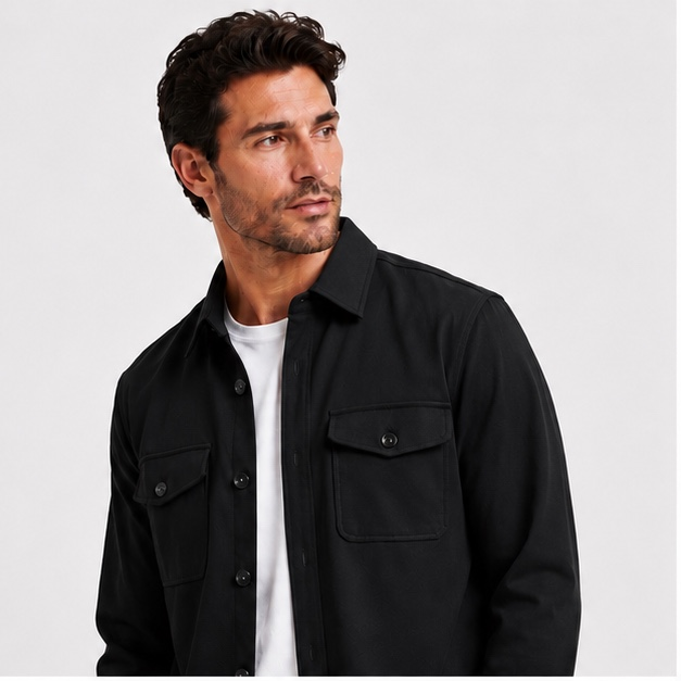THE UOMO OVERSHIRT - BLACK