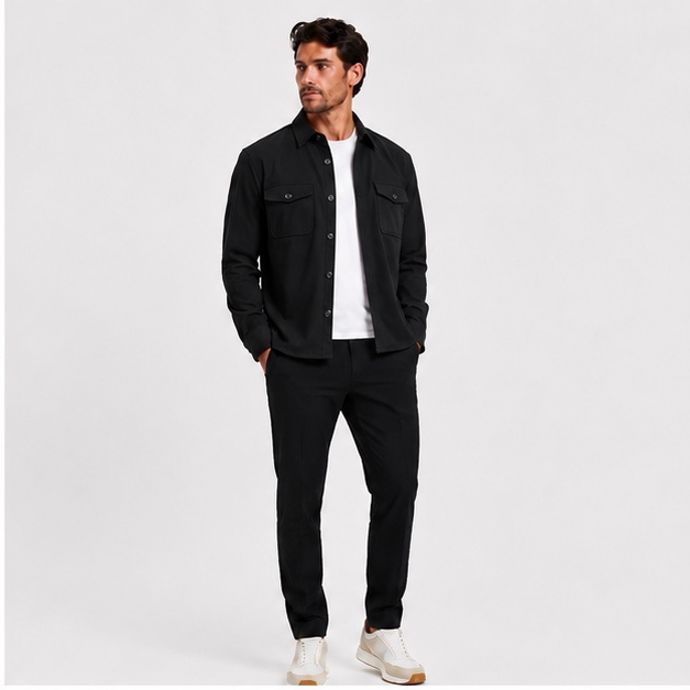 THE UOMO OVERSHIRT - BLACK