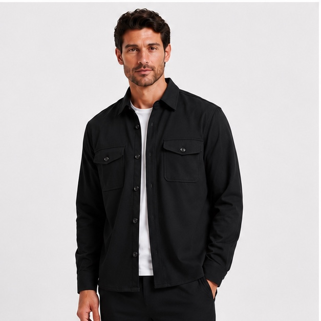 THE UOMO OVERSHIRT - BLACK