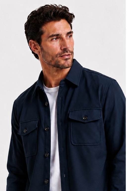 THE UOMO OVERSHIRT - NAVY BLUE