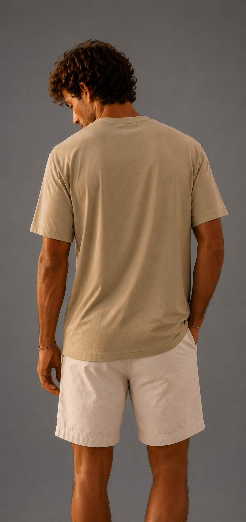 LUVANO BASIC REGULAR FIT TEE KHAKI