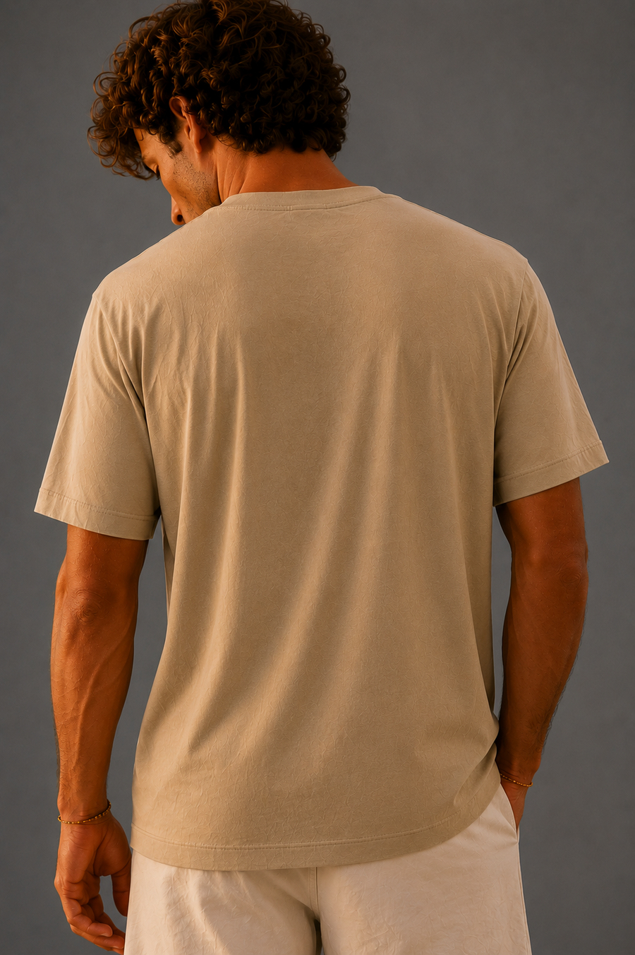 LUVANO BASIC REGULAR FIT TEE KHAKI