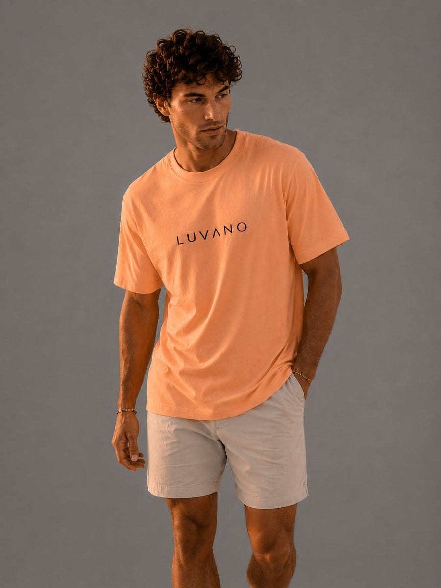LUVANO BASIC REGULAR FIT TEE PEACH